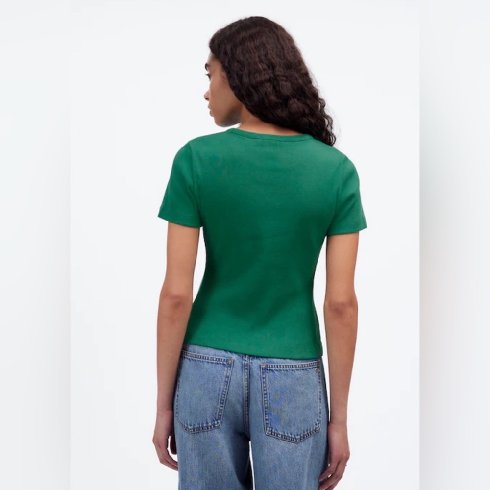 MADEWELL GARMENT-DYED RIBBED CREWNECK TEE TOP - Picture 3 of 8
